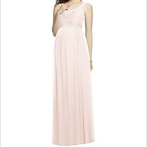 Dessy Sleeveless Notch Maternity Dress - Blush - Size 16